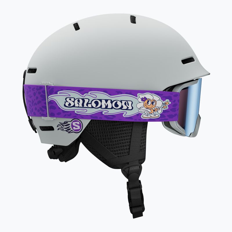 Kask narciarski dziecięcy Salomon Player Combo + Gogle XV Jr ice flow/ice flow mid blue 2