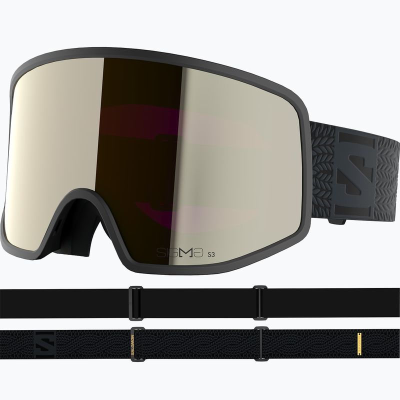 Gogle narciarskie Salomon Sentry Pro OTG Sigma S3 black/sigma black gold 2