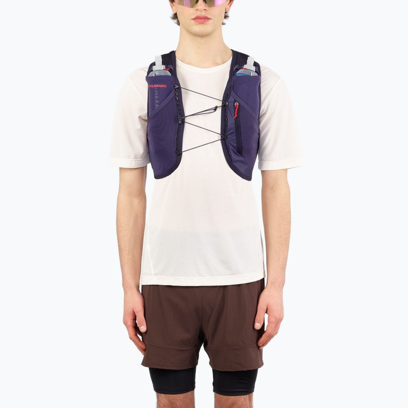 Kamizelka do biegania Salomon Active Skin 4 GRVL martime blue/astral aura/haute red 4