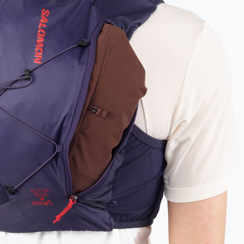 Kamizelka do biegania Salomon Active Skin 4 GRVL martime blue/astral aura/haute red 7