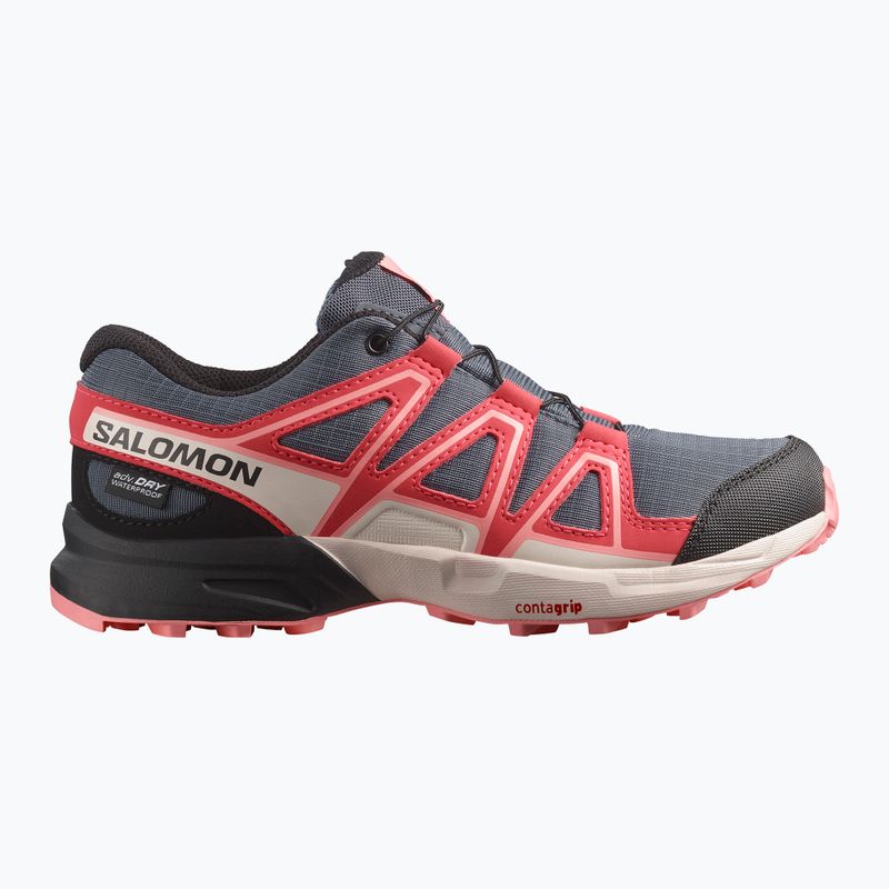 Buty do biegania dziecięce Salomon Speedcross Waterproof grisaille/hushed violet/rouge red 8