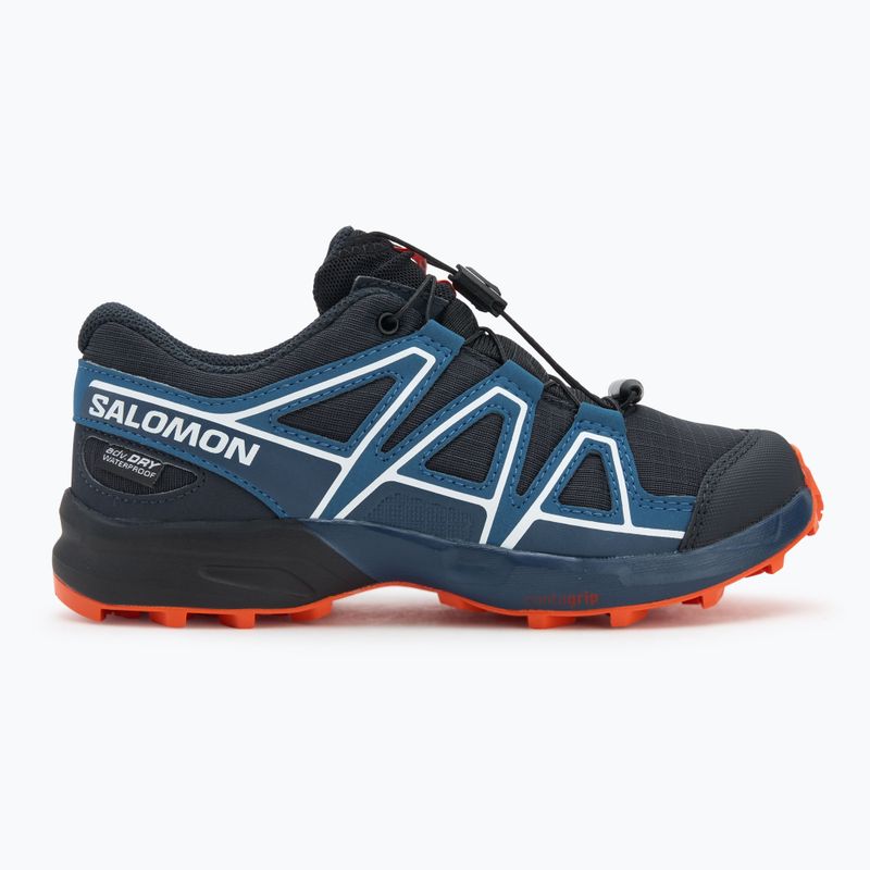 Buty do biegania dziecięce Salomon Speedcross Waterproof dark navy/dark blue/red orange 2