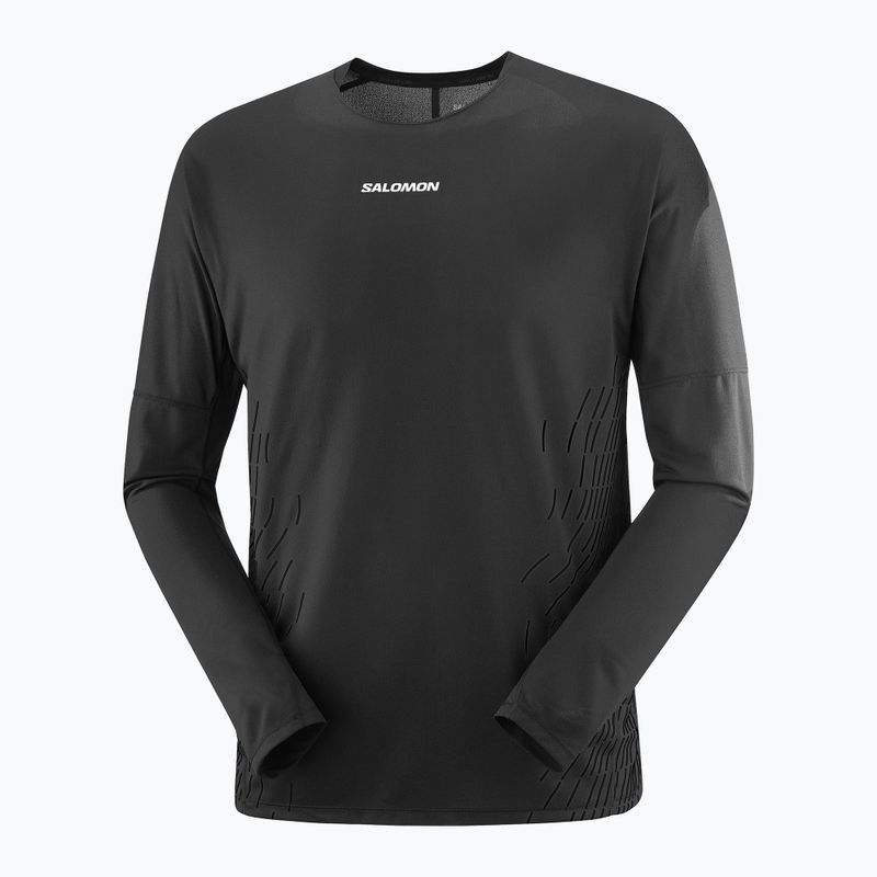 Longsleeve do biegania męski Salomon Sense Aero GFX deep black 3