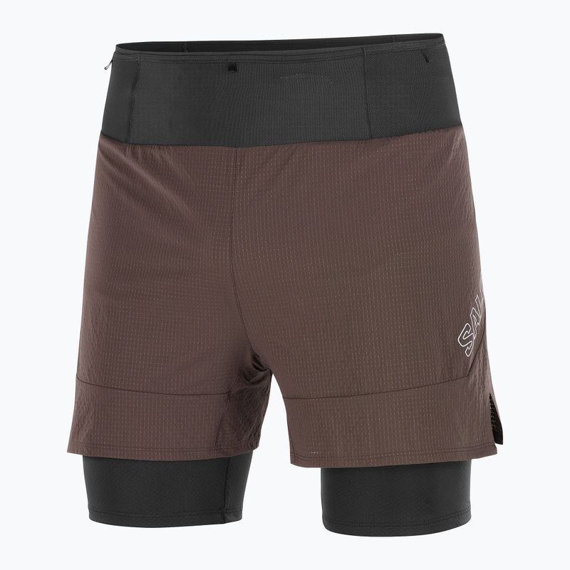 Spodenki do biegania męskie Salomon Sense 2IN1 coffee bean 6
