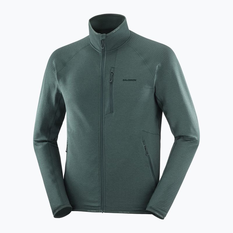 Bluza trekkingowa męska Salomon Essential Lighwarm Full Zip green gables 3