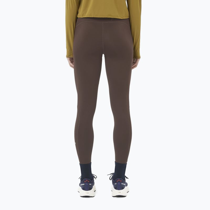 Legginsy do biegania damskie Salomon SHAKEout Core 28" coffee bean 2