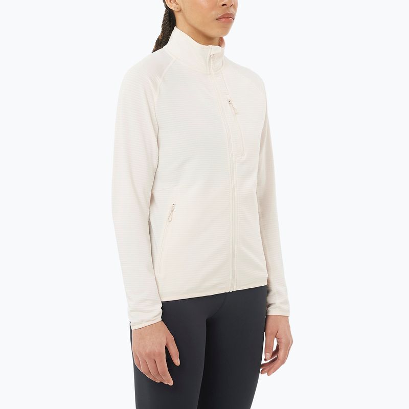 Bluza trekkingowa damska Salomon Essential Lightwarm Full Zip whisper white