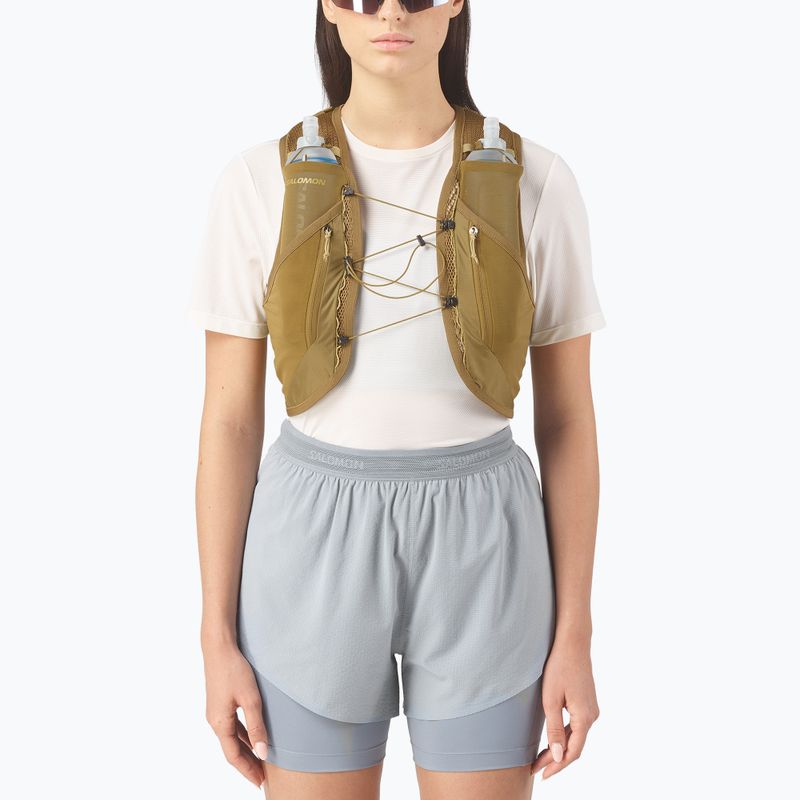 Kamizelka do biegania Salomon Active Skin 12 Set brilliant olive/willow 3