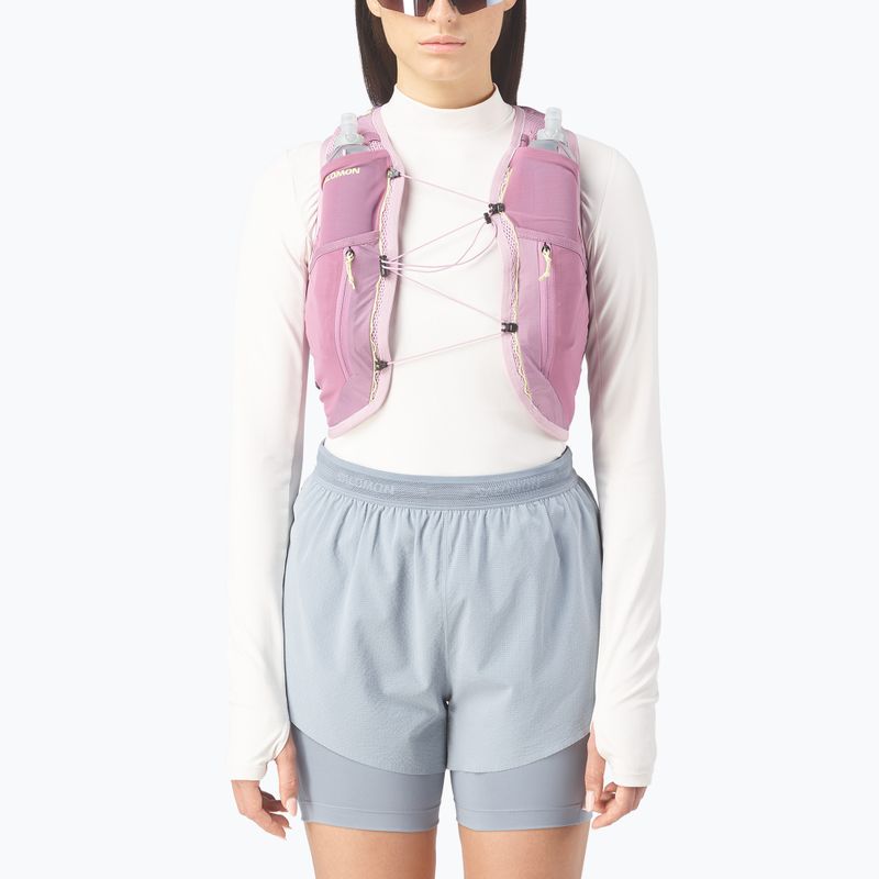 Kamizelka do biegania damska Salomon Active Skin 12 Set dawn pink/dusky 3