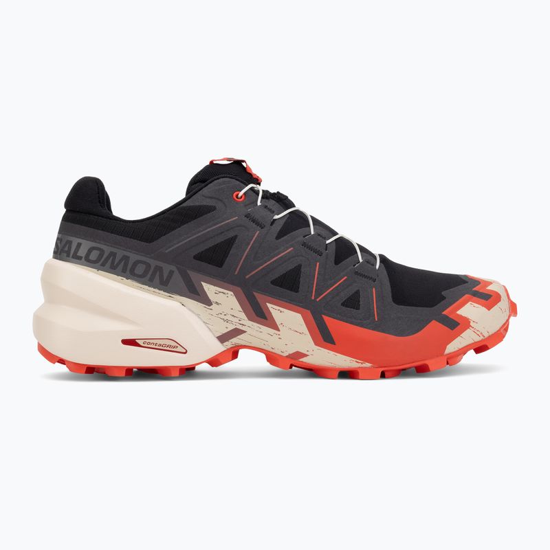 Buty do biegania męskie Salomon Speedcross 6 black/fiery red/almond milk 2