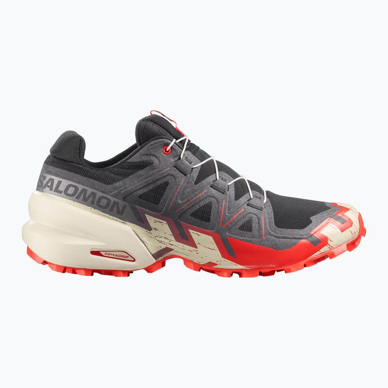 Buty do biegania męskie Salomon Speedcross 6 black/fiery red/almond milk 2