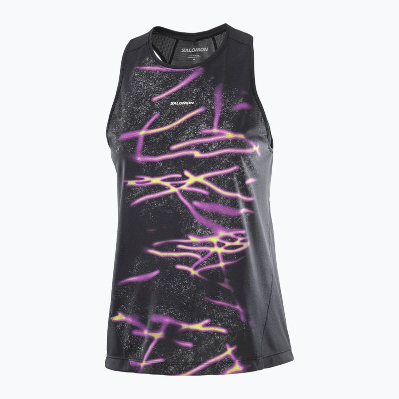 Koszulka do biegania damska Salomon Shakeout Core Tank GFX deep black 4