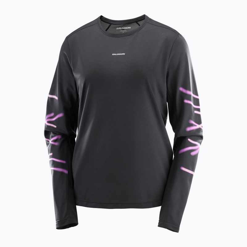 Longsleeve do biegania damski Salomon Shakeout Core deep black 3