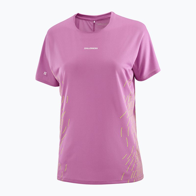 Koszulka do biegania damska Salomon Sense Aero SS Tee GFX iris orchid/acid lime 4