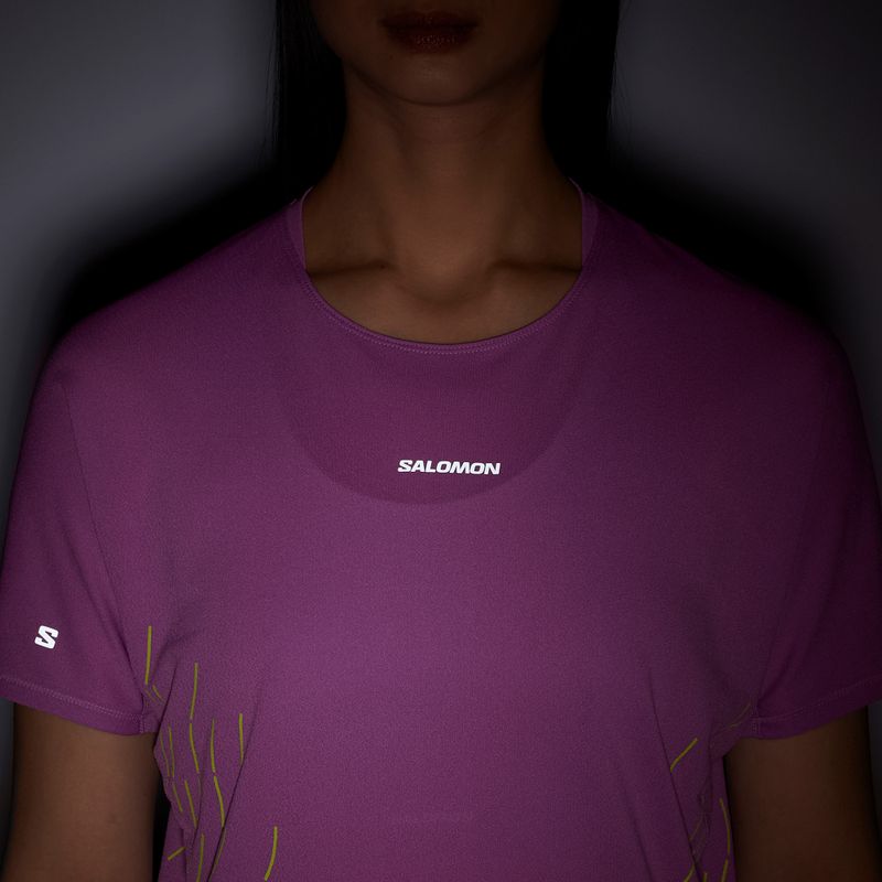 Koszulka do biegania damska Salomon Sense Aero SS Tee GFX iris orchid/acid lime 6