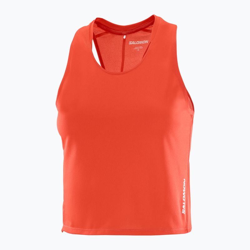 Koszulka do biegania damska Salomon Sense Aero Short Tank fiery red 4