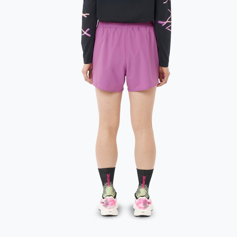 Spodenki do biegania damskie Salomon Shakeout Core 2IN1 4" iris orchid 2