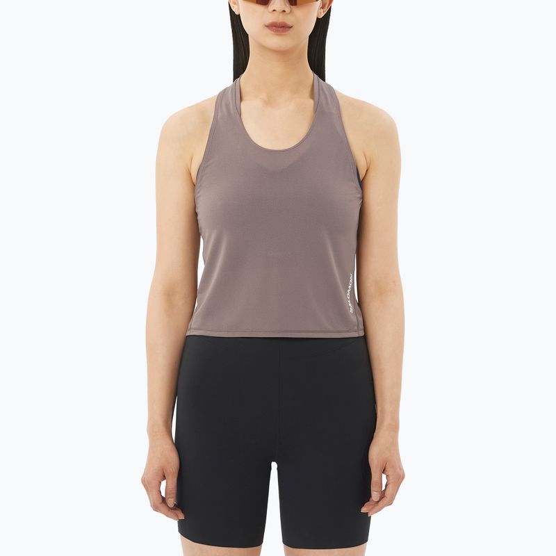 Koszulka do biegania damska Salomon Sense Aero Short Tank iron