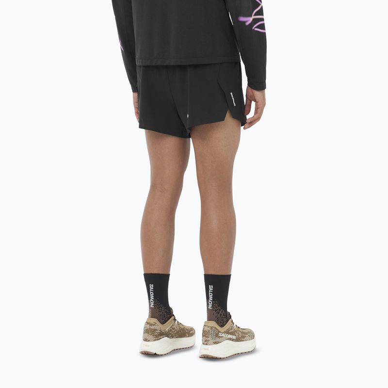 Spodenki do biegania męskie Salomon Aero SPLT 3" deep black 2