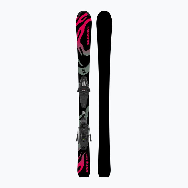 Narty zjazdowe dziecięce Salomon QST Jr Black S + wiązania C5 GW black/neon punch 3