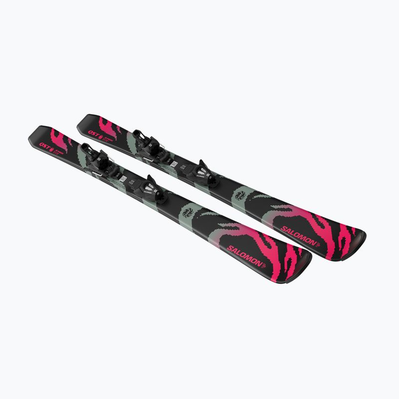 Narty zjazdowe dziecięce Salomon QST Jr Black S + wiązania C5 GW black/neon punch 4