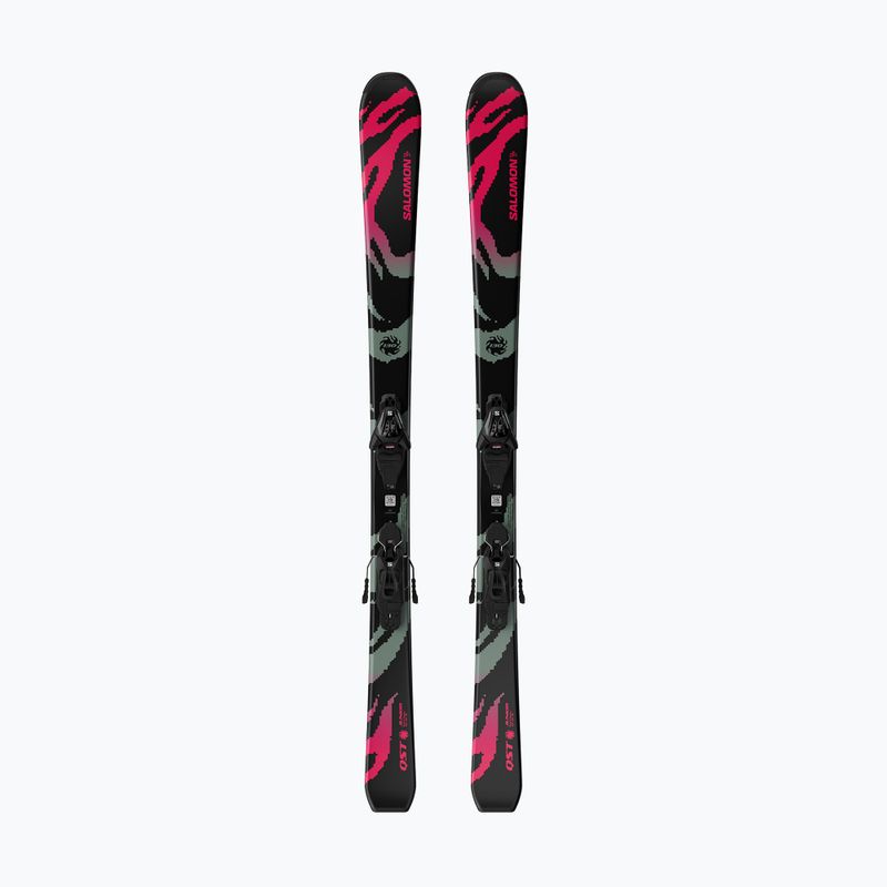 Narty zjazdowe dziecięce Salomon QST Jr Black M + wiązania L6 GW black/neon punch