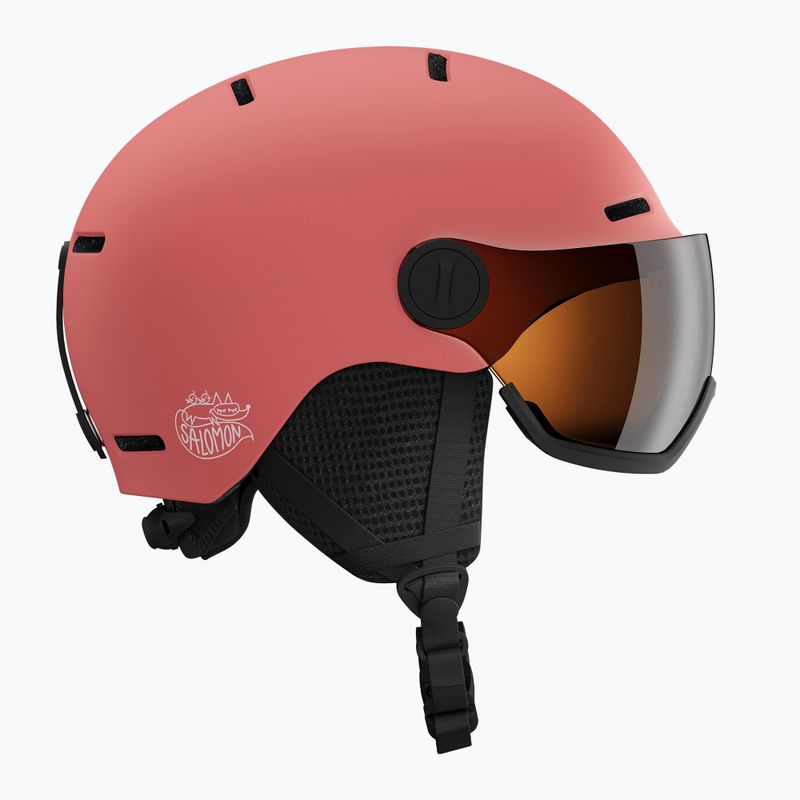 Kask narciarski dziecięcy Salomon Orka Visor Jr S2 sun kissed coral 3