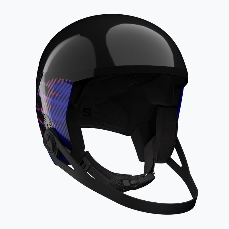 Kask narciarski dziecięcy Salomon Equipe Fis + Chinguard Jr black/flames