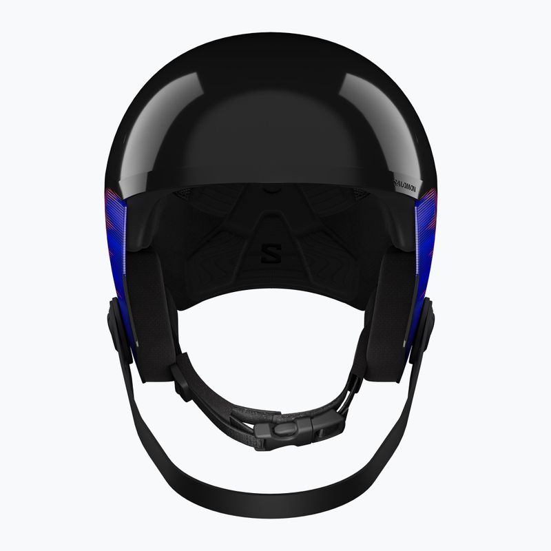 Kask narciarski dziecięcy Salomon Equipe Fis + Chinguard Jr black/flames 2