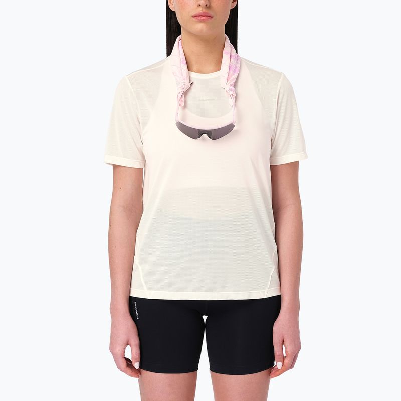 Koszulka do biegania damska Salomon Shakeout Core GFX SS Tee whisper white/pink frosting