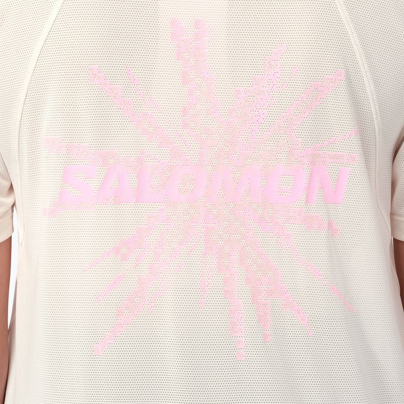 Koszulka do biegania damska Salomon Shakeout Core GFX SS Tee whisper white/pink frosting 4