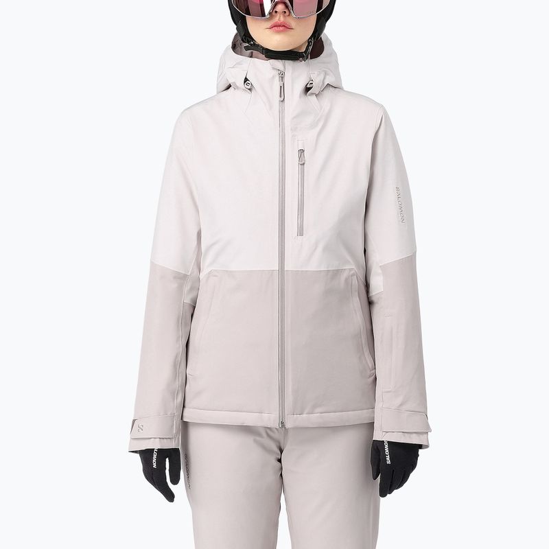 Kurtka narciarska damska Salomon Highland white sand/silver cloud
