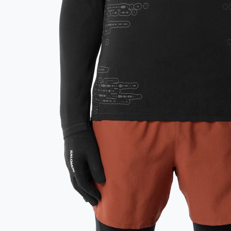 Longsleeve do biegania męski Salomon Sense Aero GFX Tee LS deep black/black beauty 3