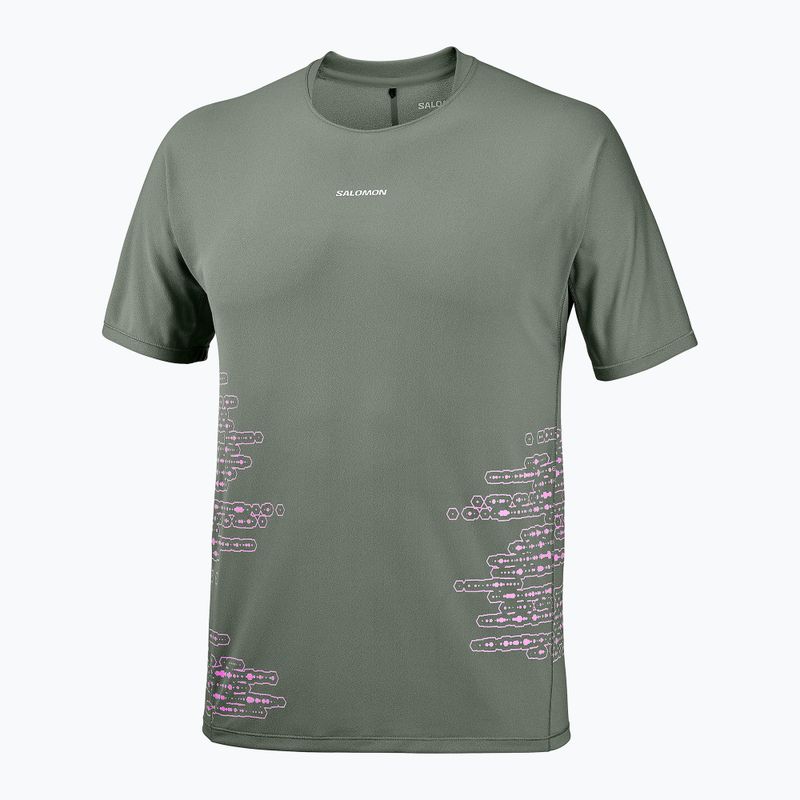 Koszulka do biegania męska Salomon Sense Aero GFX Tee SS castor gray/pink frosting 4