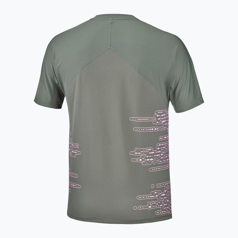 Koszulka do biegania męska Salomon Sense Aero GFX Tee SS castor gray/pink frosting 5