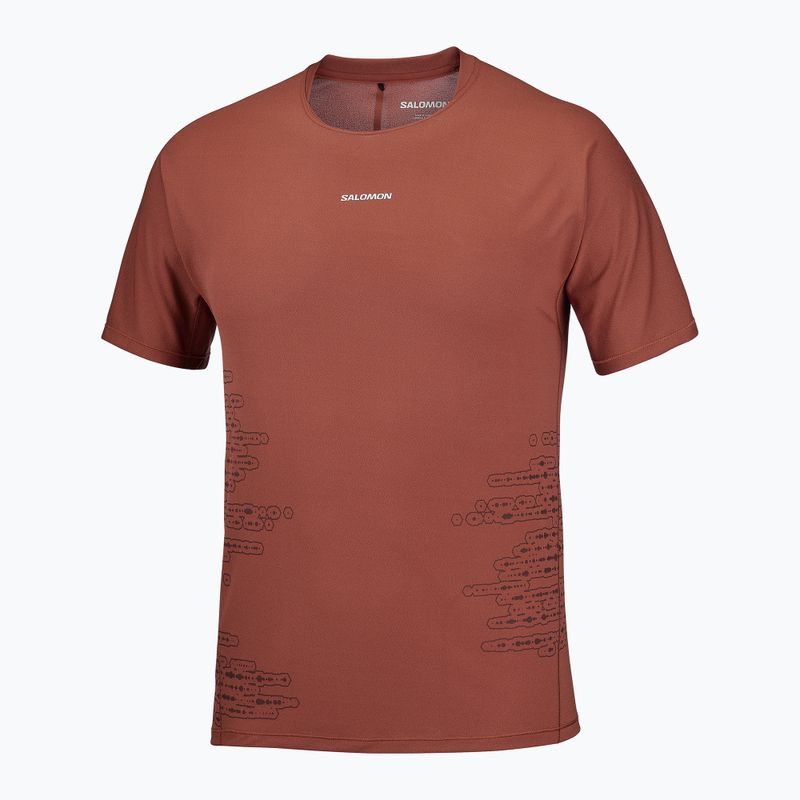 Koszulka do biegania męska Salomon Sense Aero GFX Tee SS burnt umber/coffee bean 4