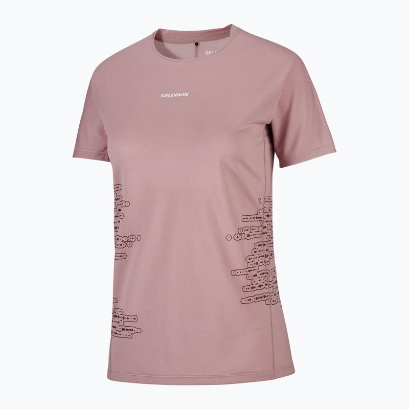 Koszulka do biegania damska Salomon Sense Aero GFX Tee SS antler/chocolate fondant 3