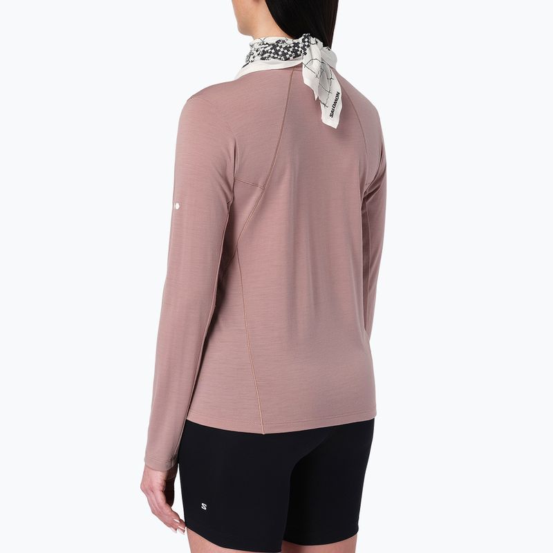 Longsleeve do biegania damski Salomon Sense Merino Tee LS antler 2