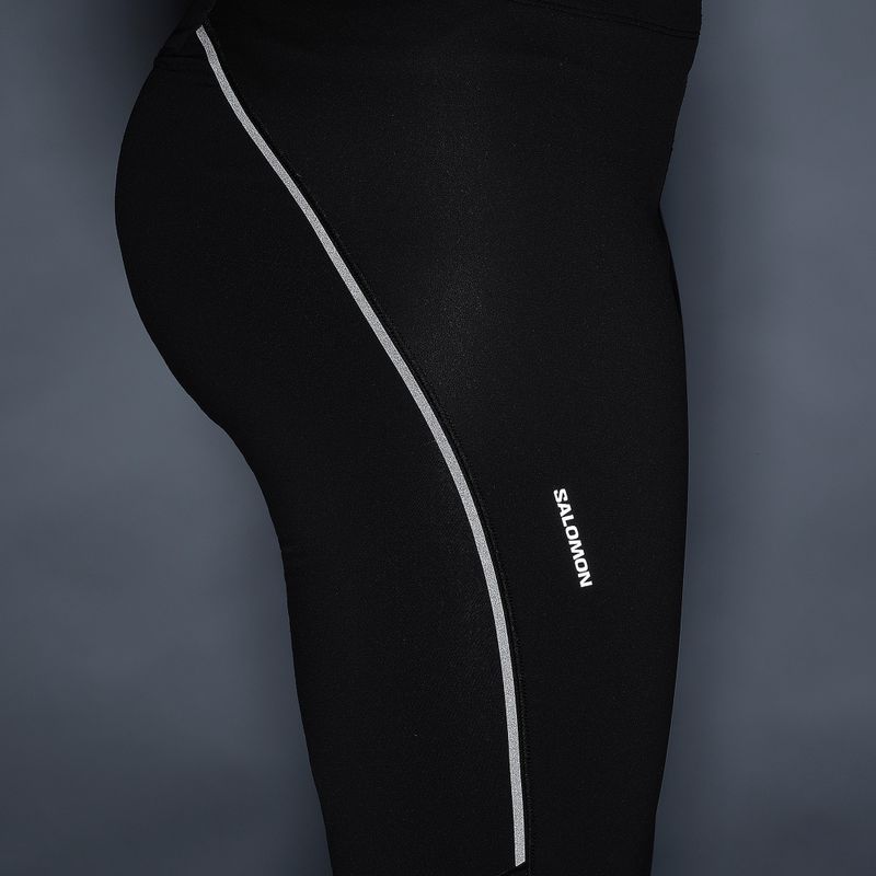 Legginsy do biegania damskie Salomon Sense Softshell Tights deep black 6