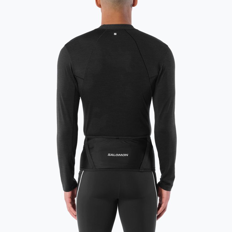 Longsleeve do biegania męski Salomon Sense Merino Tee LS deep black 2