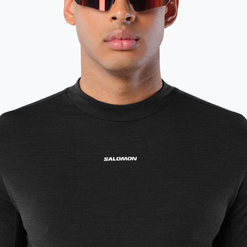 Longsleeve do biegania męski Salomon Sense Merino Tee LS deep black 3