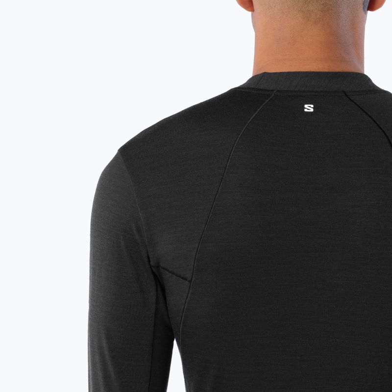 Longsleeve do biegania męski Salomon Sense Merino Tee LS deep black 4