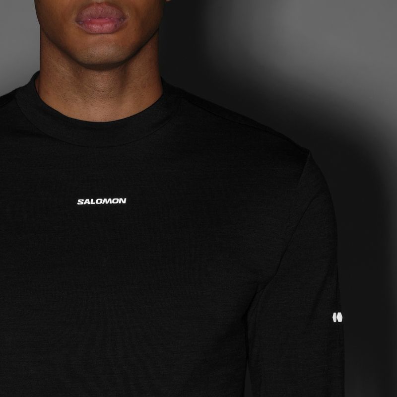 Longsleeve do biegania męski Salomon Sense Merino Tee LS deep black 6