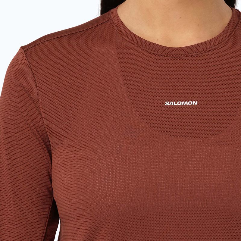 Longsleeve do biegania damski Salomon Shakeout Core LS Tee burnt umber 3