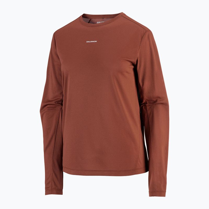Longsleeve do biegania damski Salomon Shakeout Core LS Tee burnt umber 4