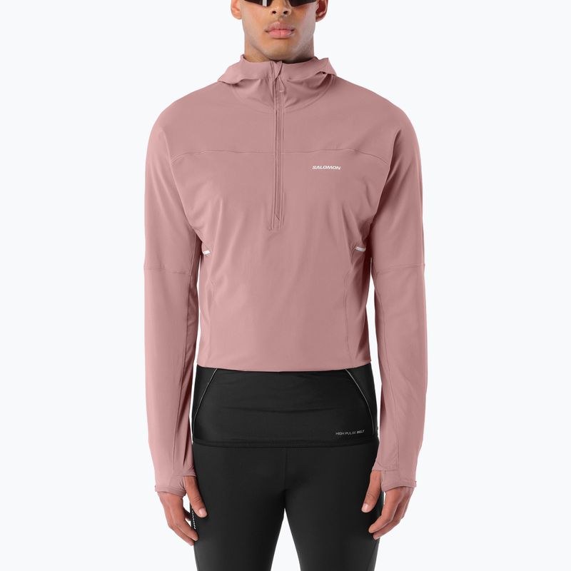 Bluza do biegania męska Salomon Sense Aero Hybrid Half Zip Hooded antler