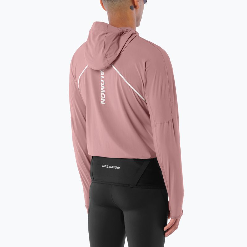 Bluza do biegania męska Salomon Sense Aero Hybrid Half Zip Hooded antler 3