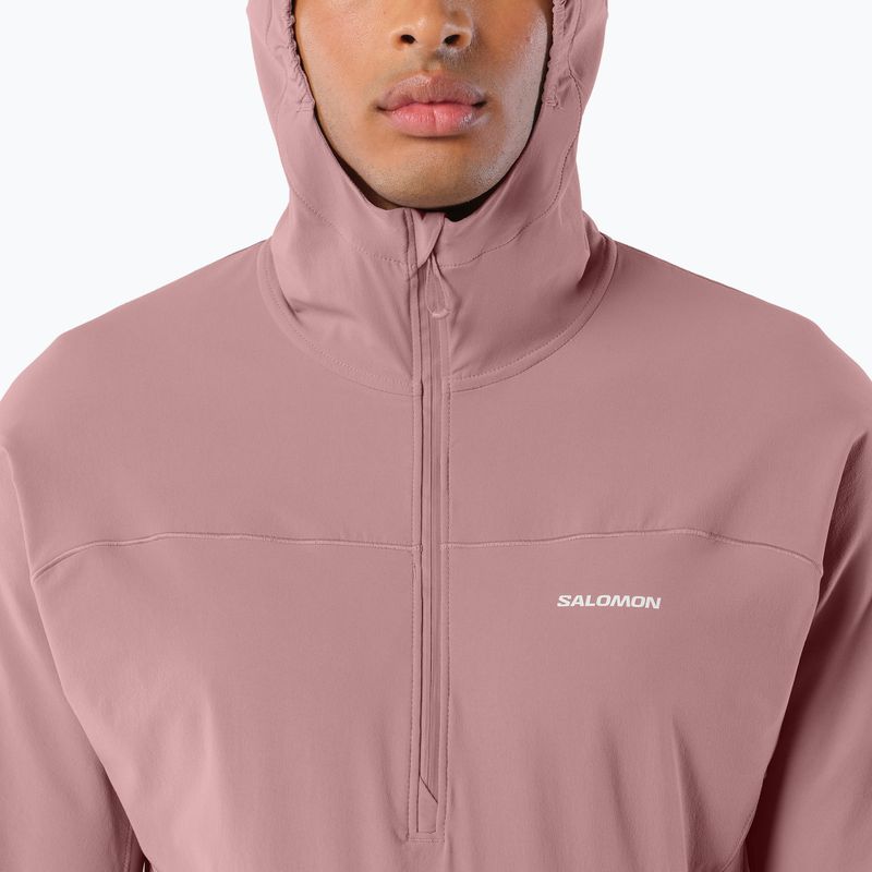 Bluza do biegania męska Salomon Sense Aero Hybrid Half Zip Hooded antler 4