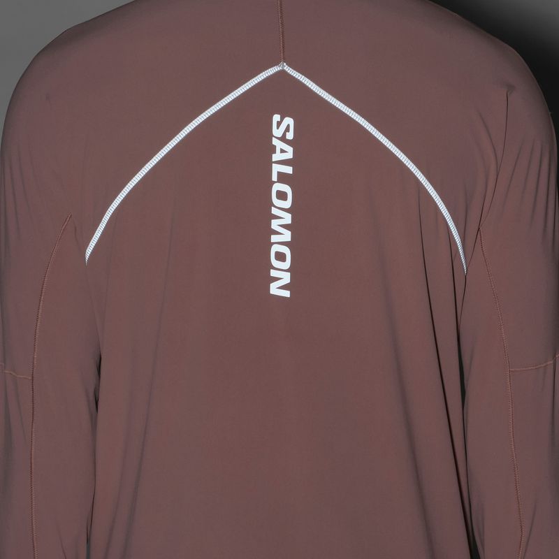 Bluza do biegania męska Salomon Sense Aero Hybrid Half Zip Hooded antler 7