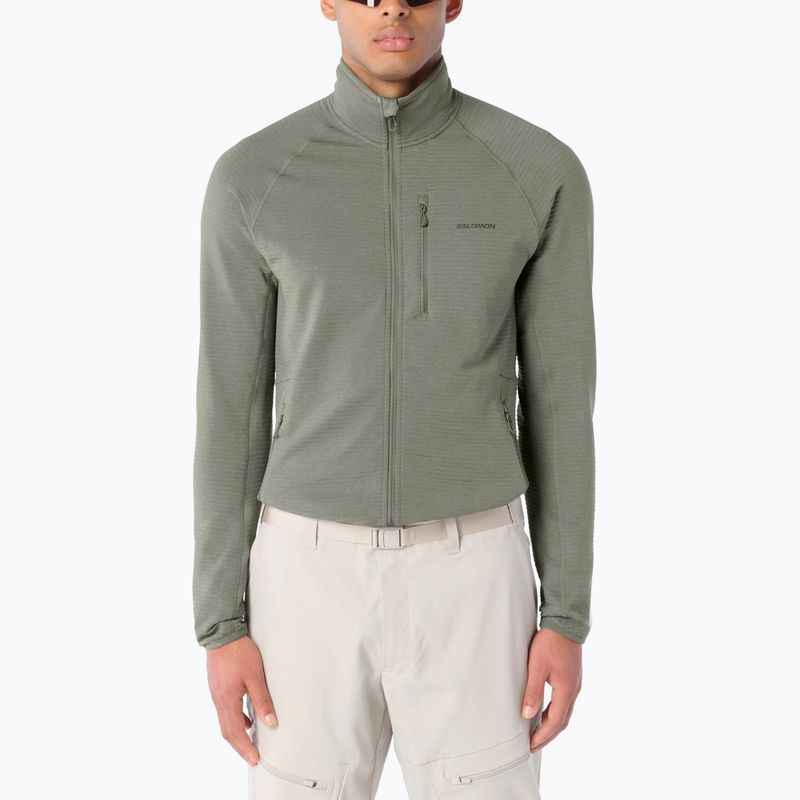 Bluza trekkingowa męska Salomon Essential Lightwarm Full Zip castor gray